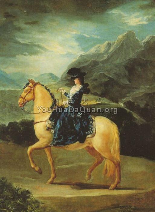 Maria Teresa of Vallabriga on Horseback - 弗朗西斯科·德·戈雅